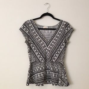 Anthropologie tribal peplum top
